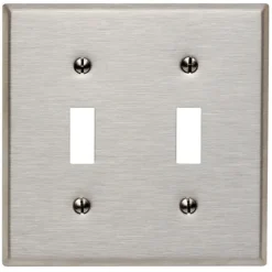 Leviton Antimicrobial Powder Coated Gray 2 gang Stainless Steel Toggle Wall Plate 1 pk