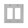 Leviton Antimicrobial Powder Coated Gray 2 gang Stainless Steel Decorator Wall Plate 1 pk