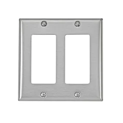 Leviton Antimicrobial Powder Coated Gray 2 gang Stainless Steel Decorator Wall Plate 1 pk