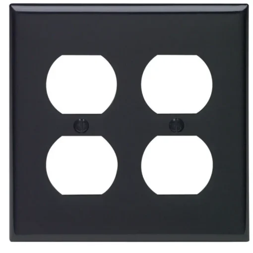 Leviton Black 2 gang Nylon Duplex Wall Plate 1 pk