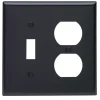 Leviton Black 2 gang Nylon Duplex/Toggle Wall Plate 1 pk