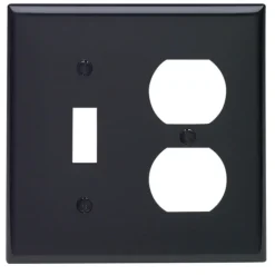 Leviton Black 2 gang Nylon Duplex/Toggle Wall Plate 1 pk
