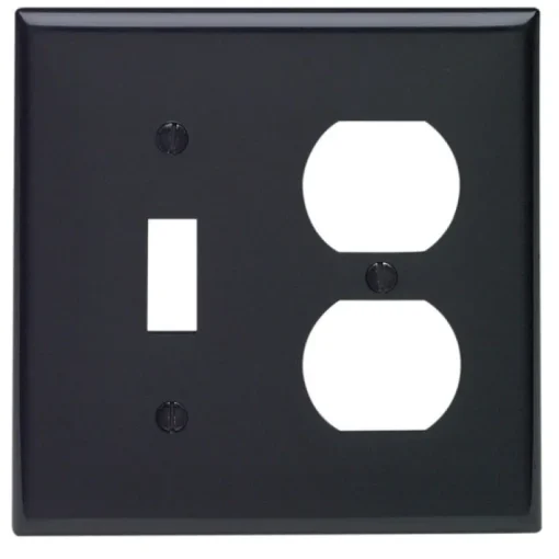 Leviton Black 2 gang Nylon Duplex/Toggle Wall Plate 1 pk
