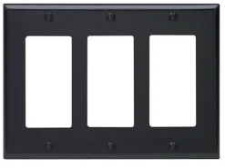 Leviton Black 3 gang Thermoset Plastic Decorator Wall Plate 1 pk