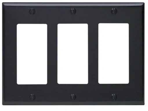 Leviton Black 3 gang Thermoset Plastic Decorator Wall Plate 1 pk