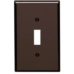 Leviton Brown 1 gang Plastic Toggle Wall Plate 1 pk