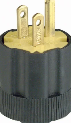 Leviton Commercial and Residential Rubber Grounding Plug 5-15P 18-14 AWG 2 Pole 3 Wire