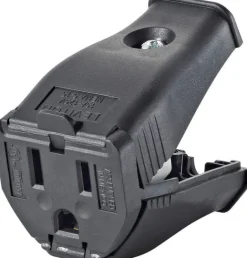 Leviton Commercial and Residential Thermoplastic Ground/Straight Blade Hinged Cord Outlet 5-15R