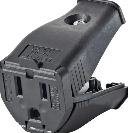 Leviton Commercial and Residential Thermoplastic Ground/Straight Blade Hinged Cord Outlet 5-15R