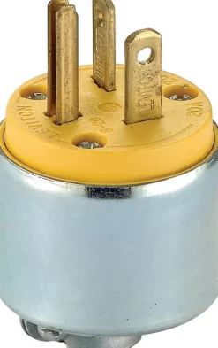 Leviton Commercial Armored Ground/Straight Blade Plug 6-20P 18-12 AWG 2 Pole 3 Wire