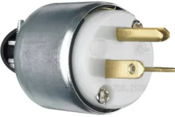 Leviton Commercial Armored Ground/Straight Blade Plug 6-20P 18-12 AWG 2 Pole 3 Wire