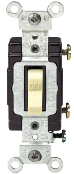 Leviton Commercial Illuminated 15 amps Toggle Switch Ivory 1 pk