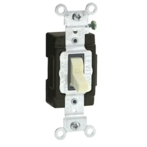 Leviton Commercial Illuminated 15 amps Toggle Switch Ivory 1 pk