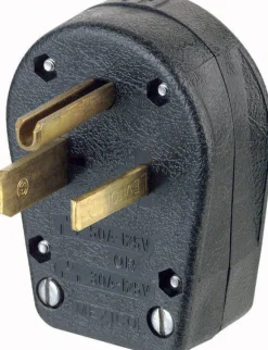 Leviton Commercial Thermoplastic Ground/Straight Blade Plug 5-30P/5-50P 14-6 AWG 2 Pole 3 Wire
