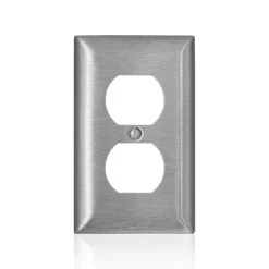 Leviton C-Series Satin Silver 1 gang Stainless Steel Duplex Wall Plate 1 pk
