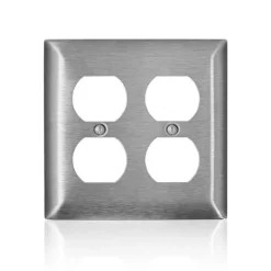 Leviton C-Series Satin Silver 2 gang Stainless Steel Duplex Wall Plate 1 pk