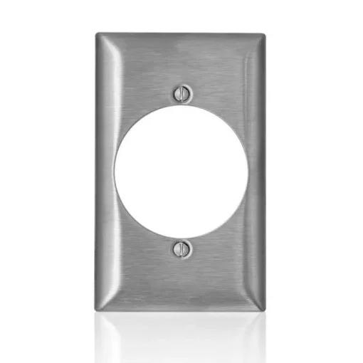 Leviton C-Series Stainless Steel 1 gang Metal Single Outlet Wall Plate 1 pk