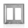 Leviton C-Series Stainless Steel 2 gang Metal Decorator Wall Plate 1 pk