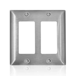Leviton C-Series Stainless Steel 2 gang Metal Decorator Wall Plate 1 pk