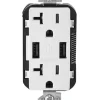 Leviton Decora 20 amps 125 V Duplex White Outlet and USB Charger 5-20R 1 pk