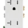 Leviton Decora 20 amps 125 V Duplex White Outlet 5-20R 1 pk
