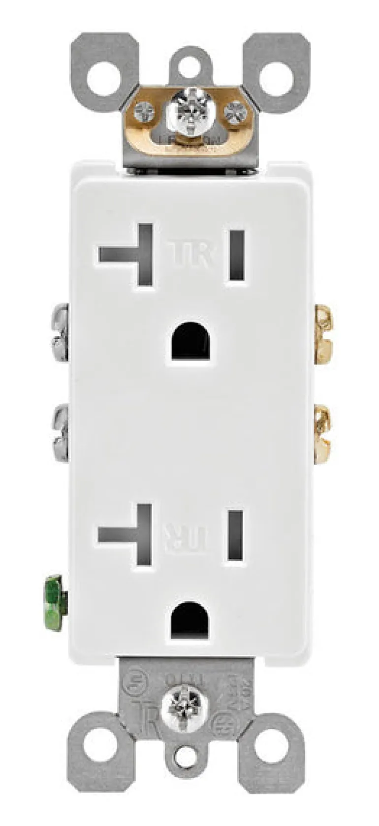 Leviton Decora 20 amps 125 V Duplex White Outlet 5-20R 1 pk