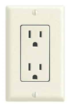 Leviton Decora 15 amps 125 V Duplex Light Almond Outlet/Wallplate 5-15R 1 pk