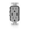 Leviton Decora 15 amps 125 V Gray Outlet and USB Charger 5-15R 1 pk