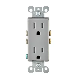 Leviton Decora 15 amps 125 volt Duplex Gray Outlet 5-15R 1 pk