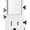 Leviton Decora 15A 125V NEMA 5-15R 3-Wires White Nylon Tamper-Resistant Combination Switch/Outlet