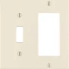 Leviton Decora Almond 2 gang Thermoset Plastic Decorator/Toggle Wall Plate 1 pk