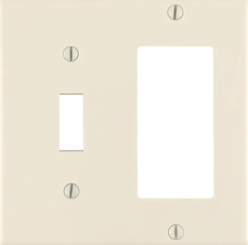 Leviton Decora Almond 2 gang Thermoset Plastic Decorator/Toggle Wall Plate 1 pk