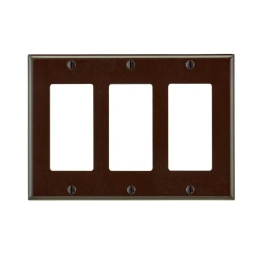Leviton Decora Brown 3 gang Thermoset Plastic Duplex Wall Plate 1 pk