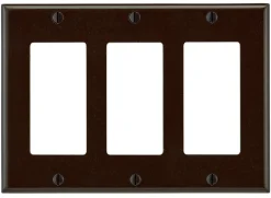 Leviton Decora Brown 3 gang Thermoset Plastic Duplex Wall Plate 1 pk