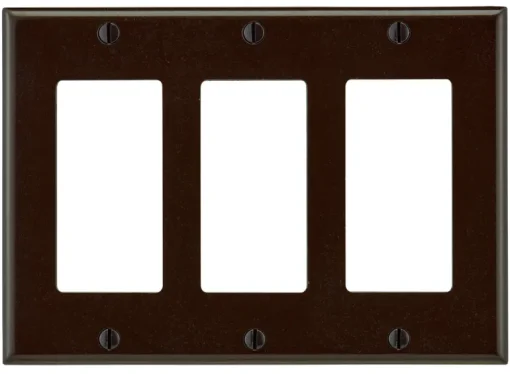 Leviton Decora Brown 3 gang Thermoset Plastic Duplex Wall Plate 1 pk