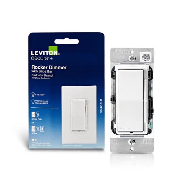 Leviton Decora Multicolored 600 W Rocker Dimmer Switch 1 pk
