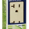 Leviton Decora Plus 20 amps 125 V Duplex Ivory Outlet 5-20R 1 pk