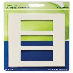 Leviton Decora Plus Almond 3 gang Polycarbonate Decorator Screwless Wall Plate 1 each