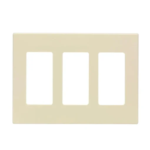 Leviton Decora Plus Light Almond 3 gang Polycarbonate Decorator Screwless Wall Plate 1 pk