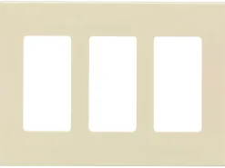 Leviton Decora Plus Light Almond 3 gang Polycarbonate Decorator Screwless Wall Plate 1 pk