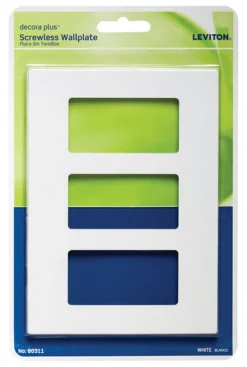 Leviton Decora Plus White 3 gang Polycarbonate Decorator Screwless Wall Plate 1 pk