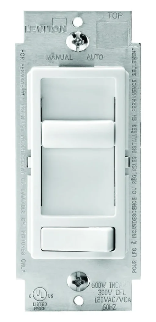 Leviton Decora SureSlide White 600 W Preset Slide Dimmer Switch 1 pk