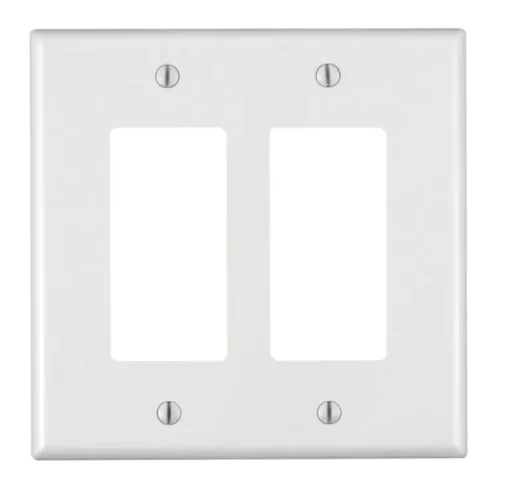 Leviton Decora White 2 gang Nylon Decorator Wall Plate 1 pk