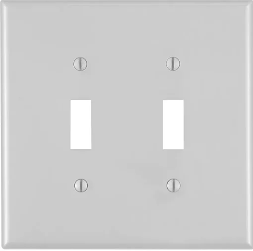 Leviton Gray 2 gang Thermoset Plastic Toggle Wall Plate 1 pk