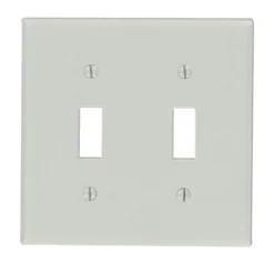 Leviton Gray 2 gang Thermoset Plastic Toggle Wall Plate 1 pk