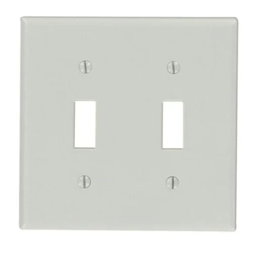 Leviton Gray 2 gang Thermoset Plastic Toggle Wall Plate 1 pk