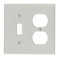 Leviton Gray 2 gang Thermoset Plastic Duplex/Toggle Wall Plate 1 pk