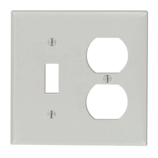 Leviton Gray 2 gang Thermoset Plastic Duplex/Toggle Wall Plate 1 pk