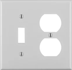 Leviton Gray 2 gang Thermoset Plastic Duplex/Toggle Wall Plate 1 pk