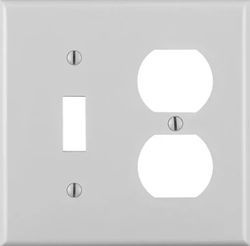 Leviton Gray 2 gang Thermoset Plastic Duplex/Toggle Wall Plate 1 pk